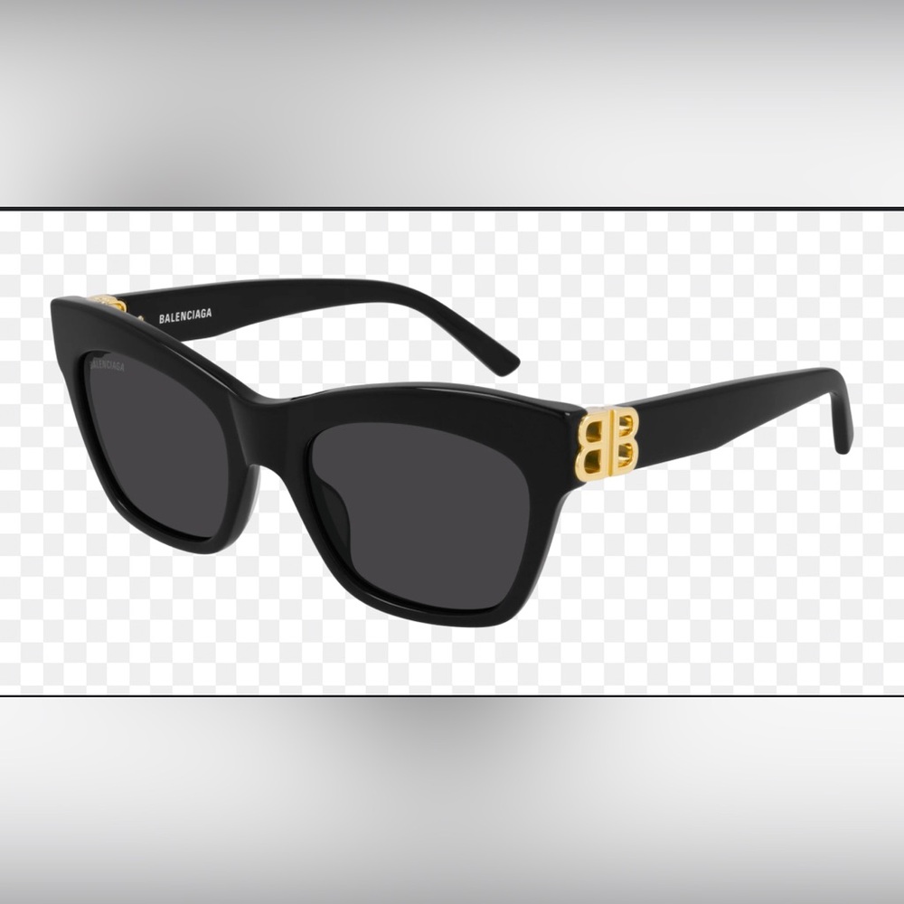 Balenciaga Black Sunglasses with Gold Detail